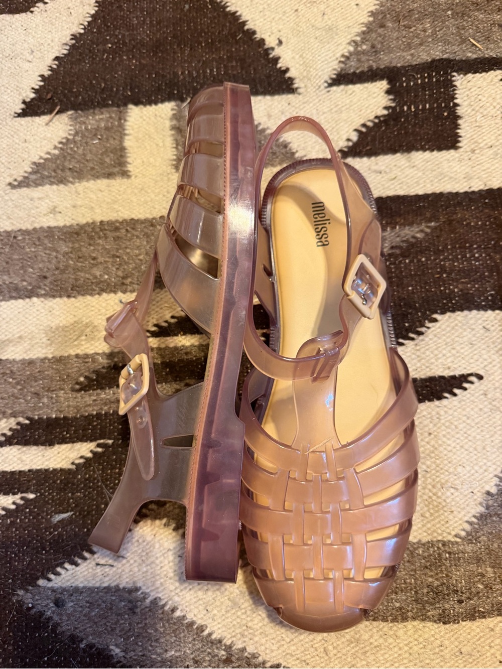 Melissa Possession Transparent Jelly Sandals in Amber 11 NEW - Picture 6 of 8